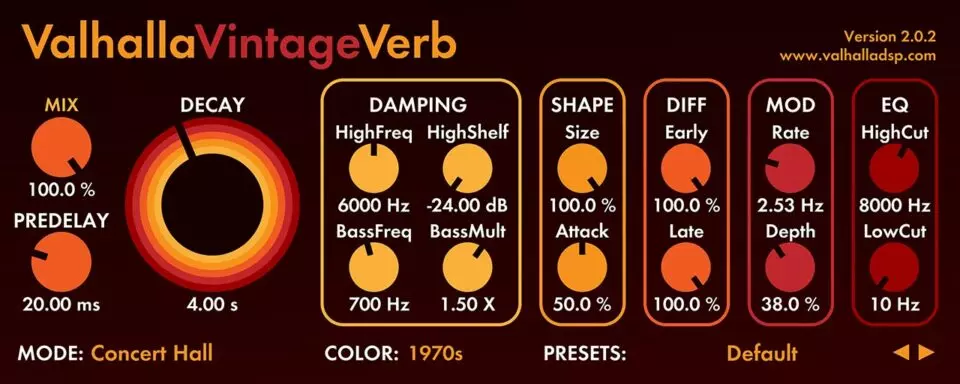 后现代混响 – Valhalla DSP Valhalla VintageVerb v4.0.0 WIN